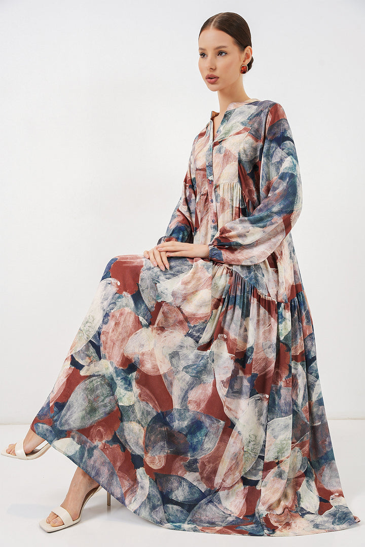 Bigdart Robe longue à motifs pour femme 2585 - a. Brique
