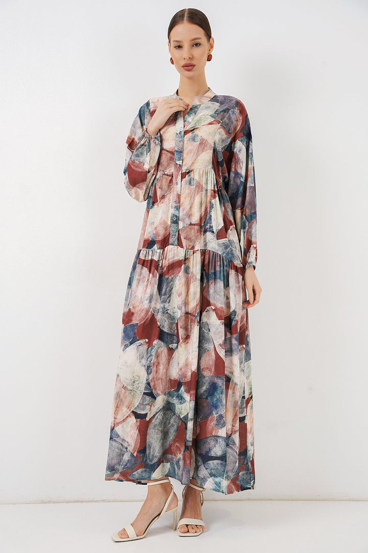 Bigdart Robe longue à motifs pour femme 2585 - a. Brique