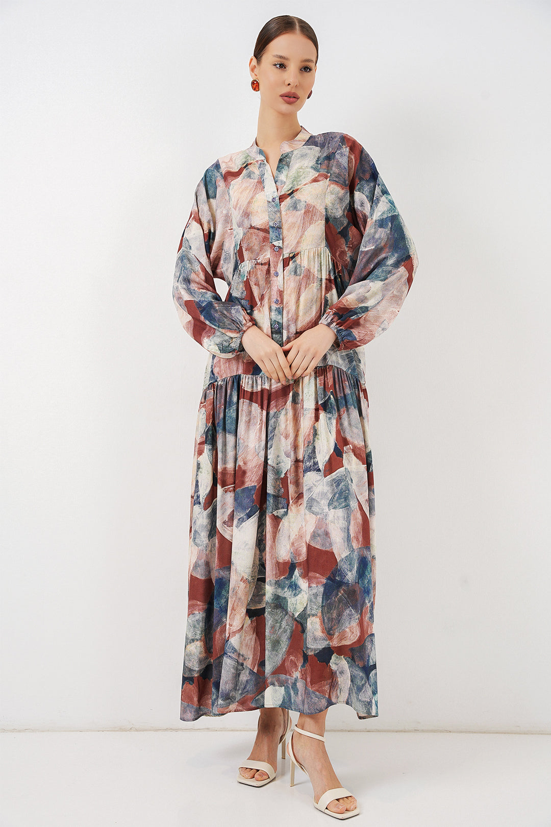 Bigdart Robe longue à motifs pour femme 2585 - a. Brique