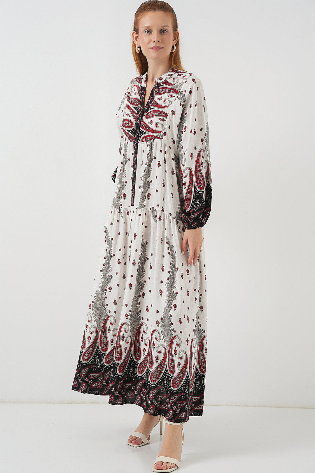 Bigdart Robe longue modeste à motifs pour femme 2585 - A.Rouge