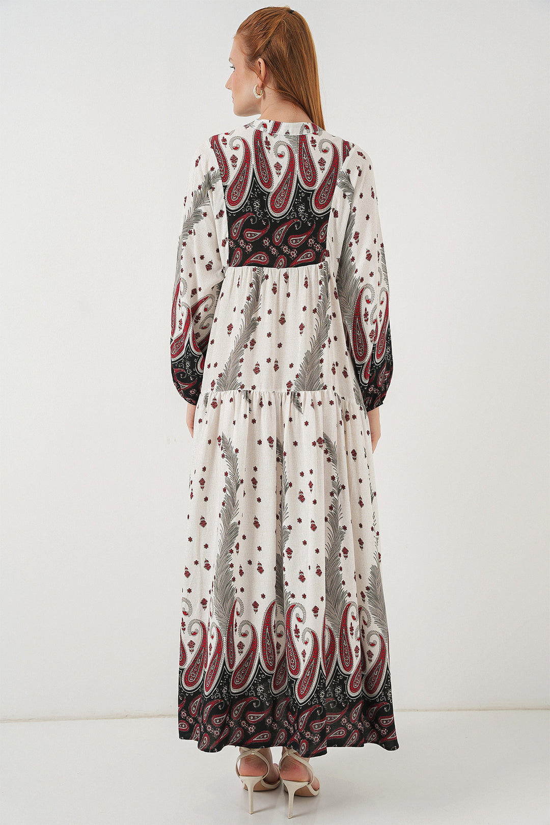 Bigdart Robe longue modeste à motifs pour femme 2585 - A.Rouge