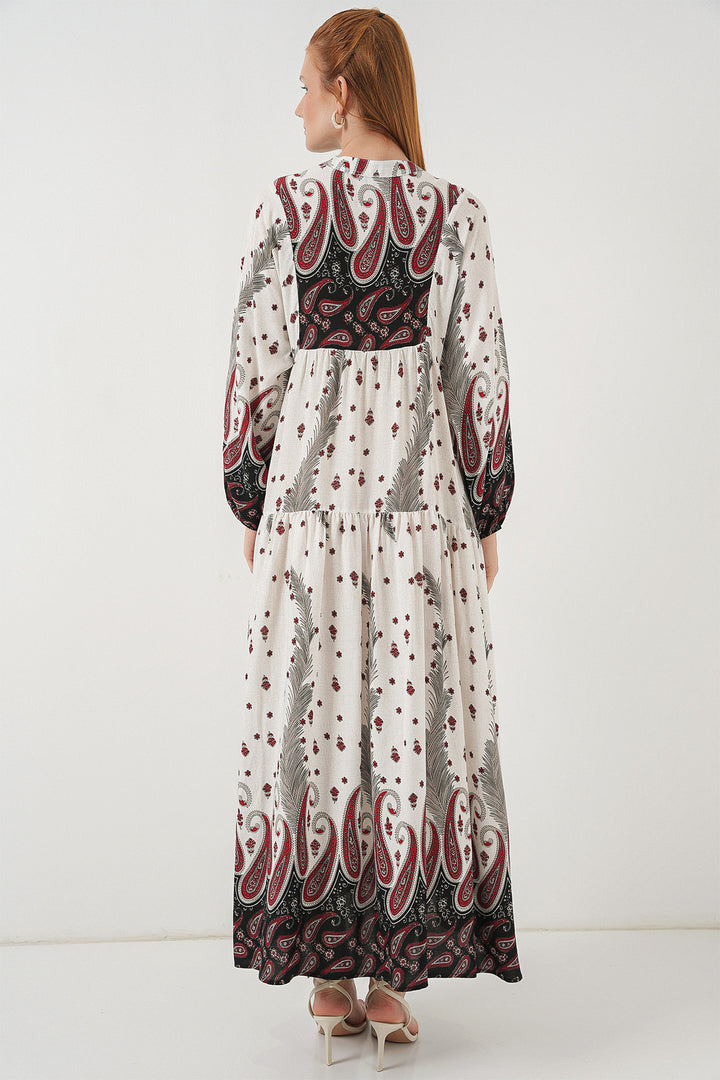 Bigdart Robe longue modeste à motifs pour femme 2585 - A.Rouge