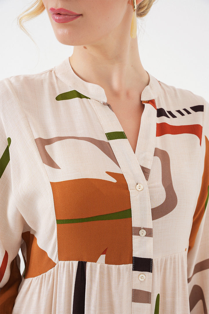 Bigdart Robe longue à motifs pour femmes 2585 - A.Crème