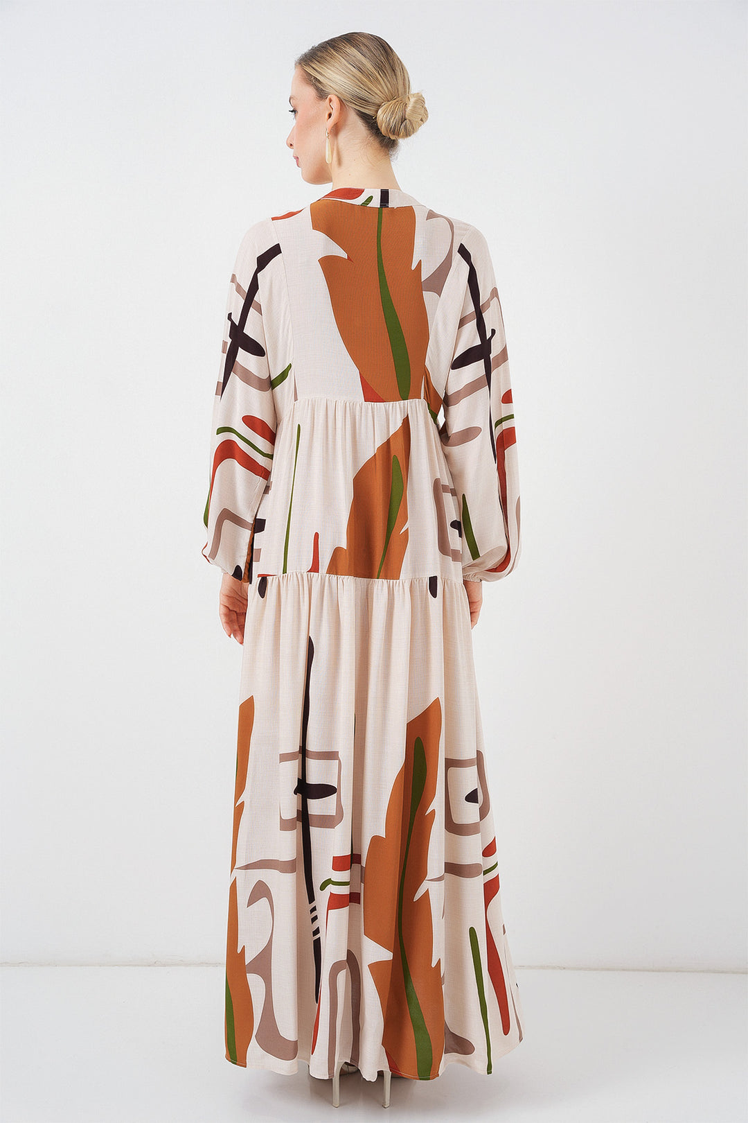 Bigdart Robe longue à motifs pour femmes 2585 - A.Crème