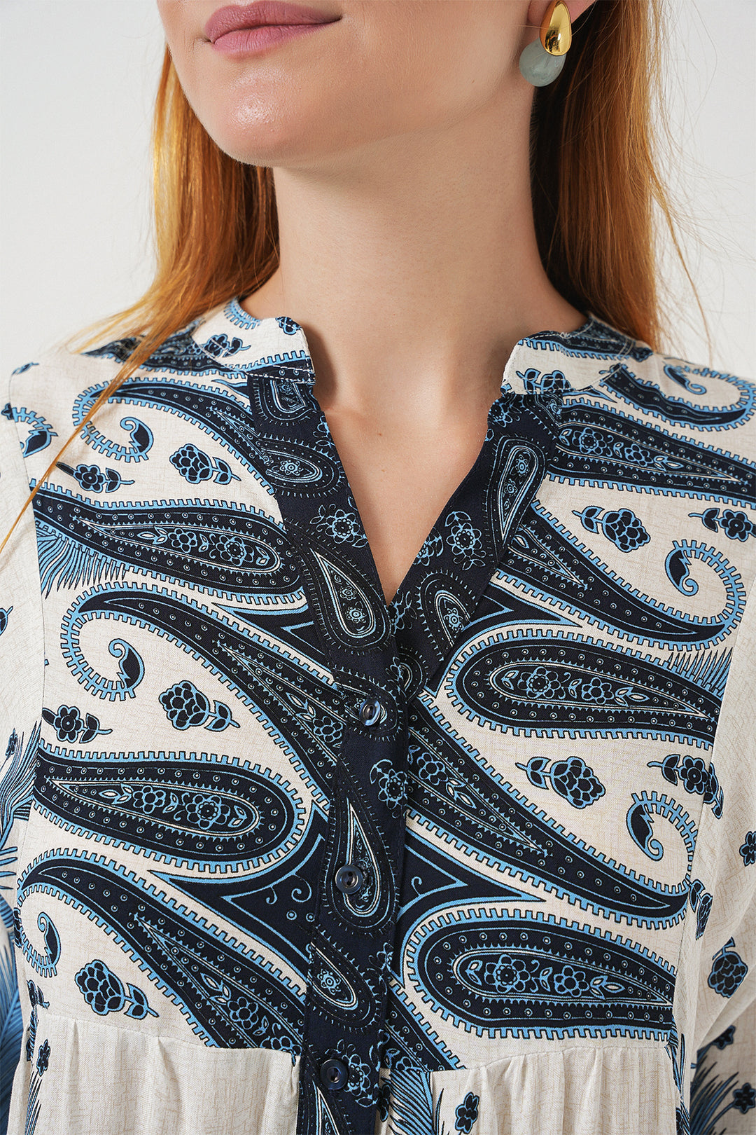 Bigdart Robe longue modeste à motifs pour femme 2585 - A.Bleu marine
