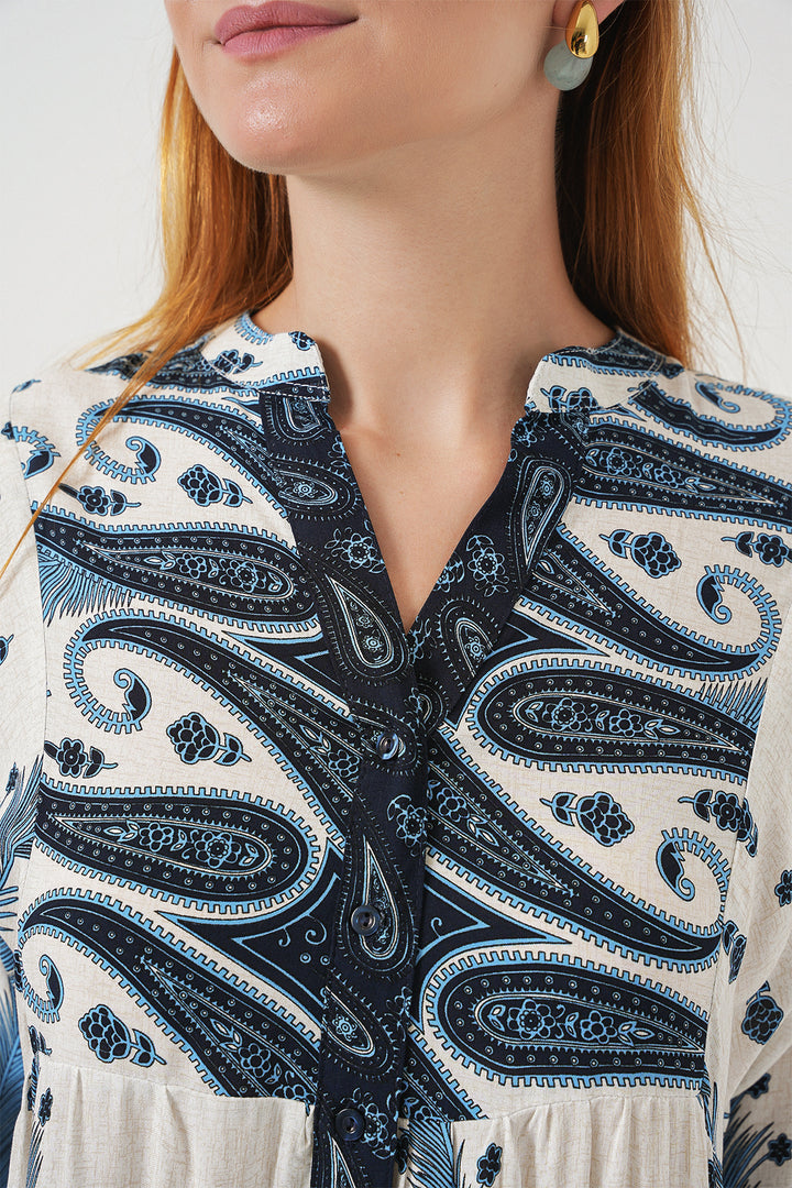 Bigdart Robe longue modeste à motifs pour femme 2585 - A.Bleu marine