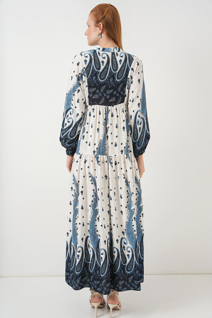 Bigdart Robe longue modeste à motifs pour femme 2585 - A.Bleu marine