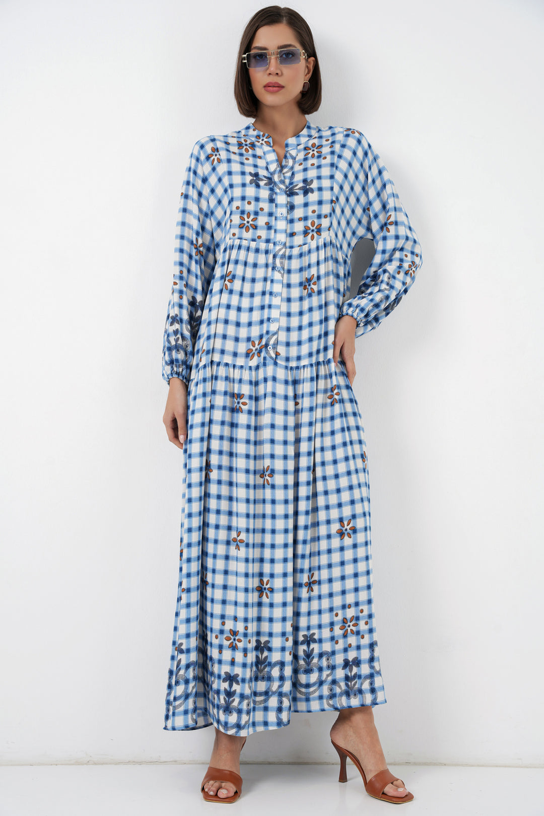 Bigdart Robe de hijab longue à motifs pour femmes 2585 - Bleu