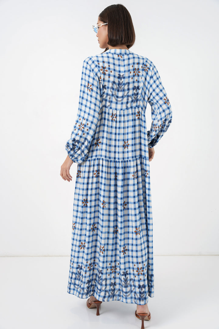 Bigdart Robe de hijab longue à motifs pour femmes 2585 - Bleu