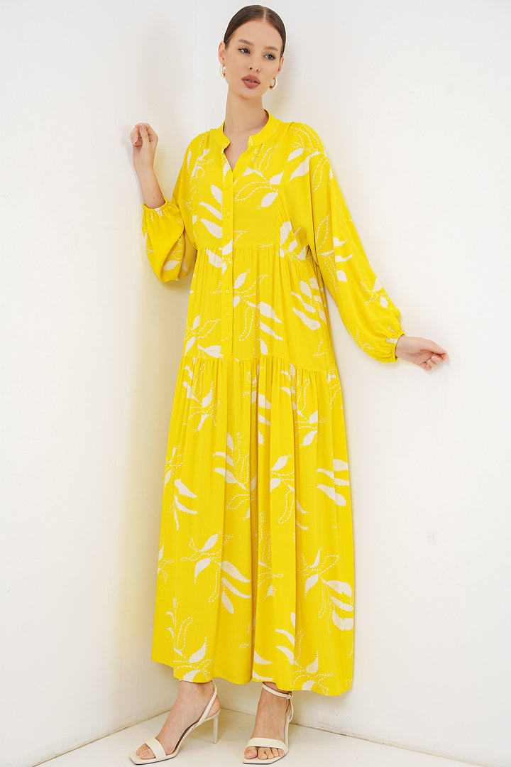 Bigdart Robe longue modestie à motifs femme 2585 - Jaune