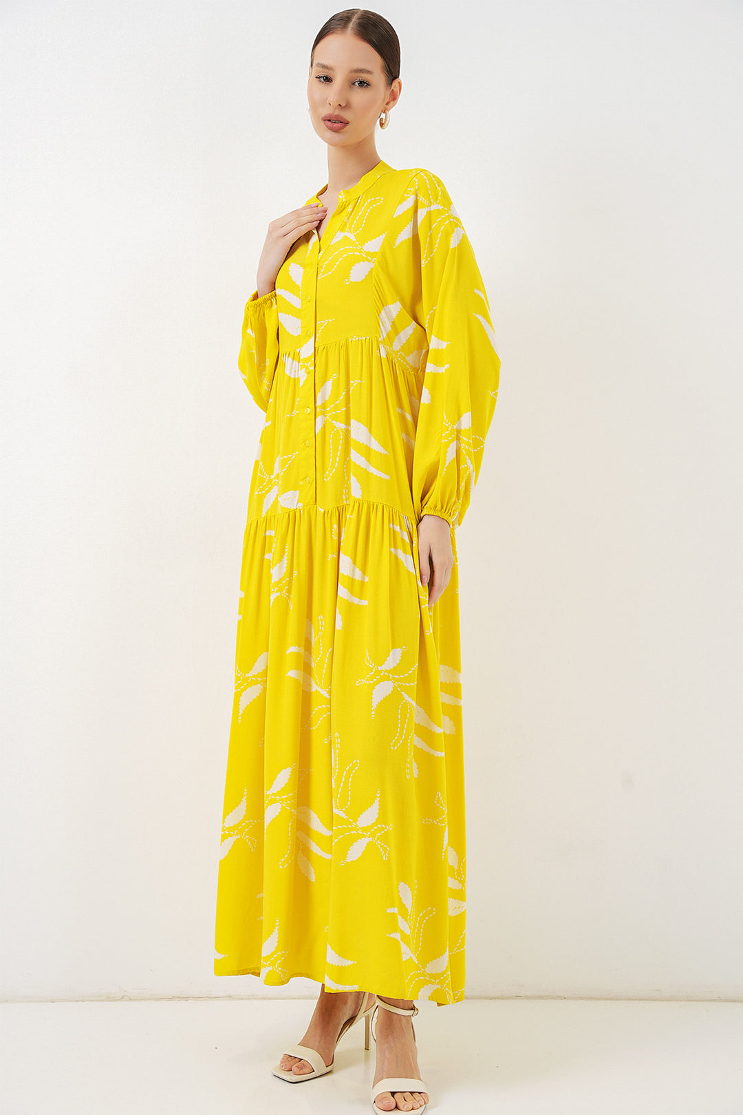 Bigdart Robe longue modestie à motifs femme 2585 - Jaune