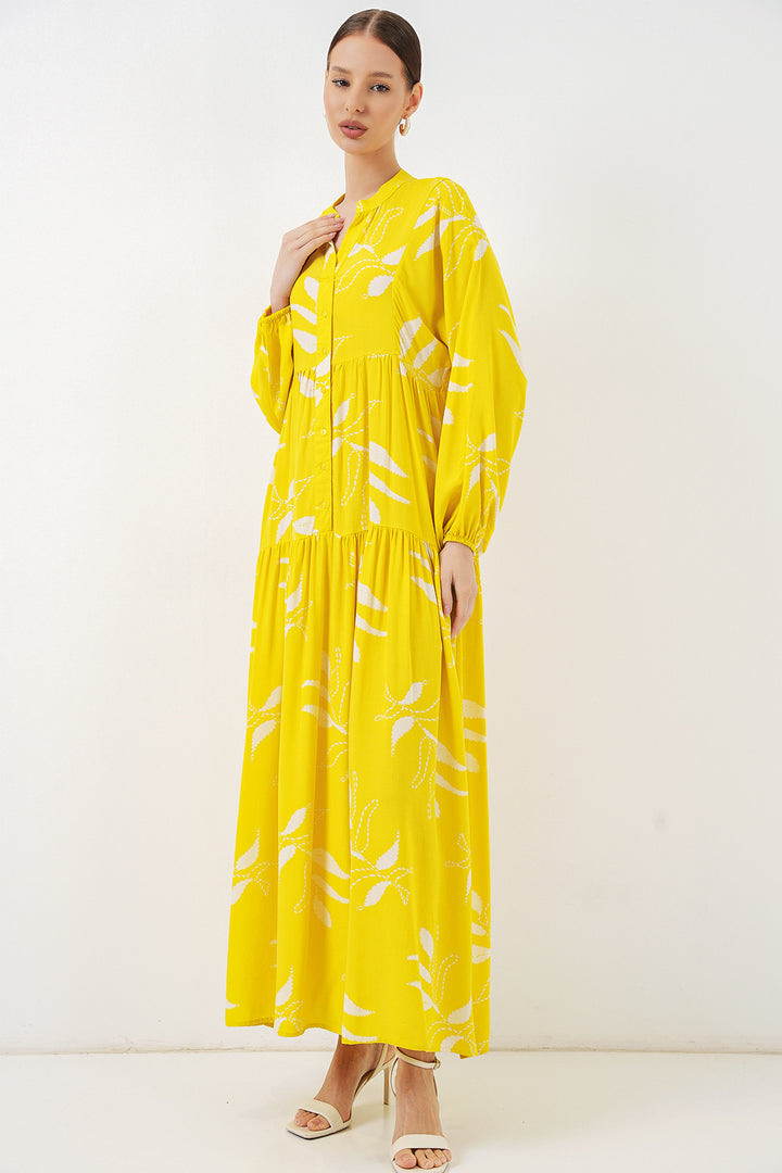 Bigdart Robe longue modestie à motifs femme 2585 - Jaune