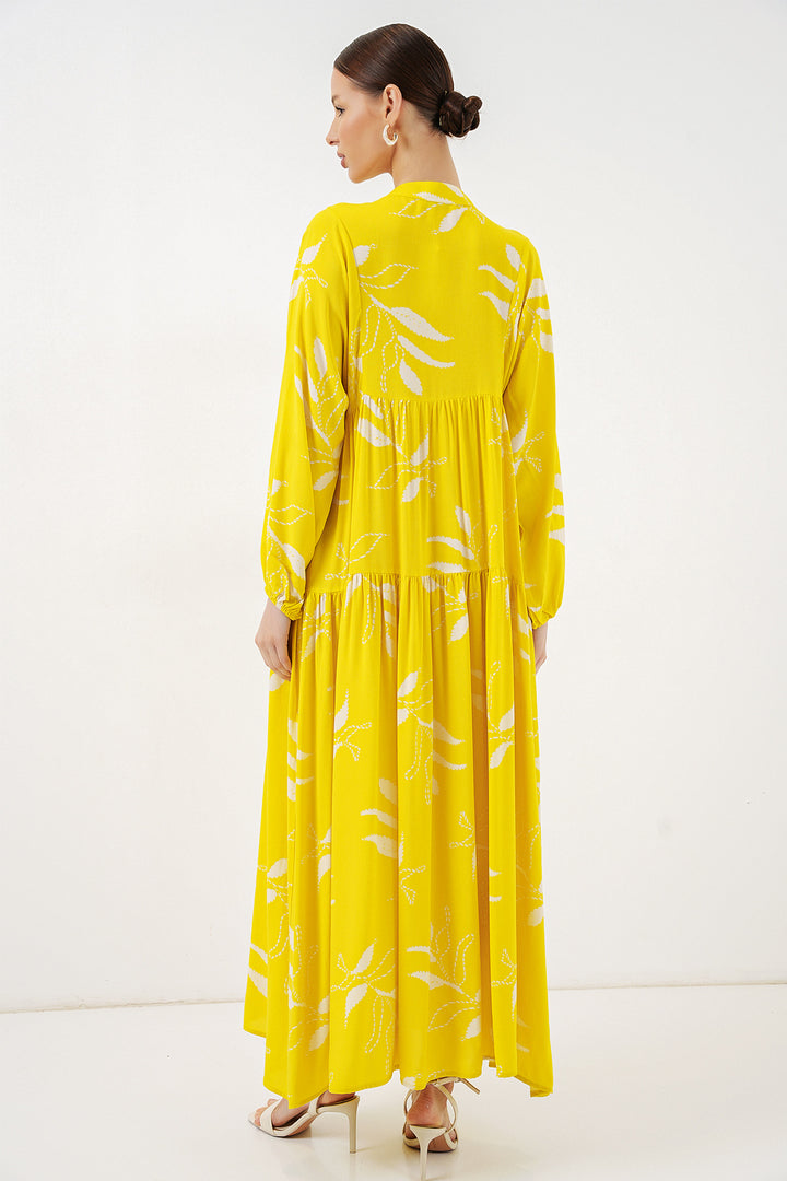 Bigdart Robe longue modestie à motifs femme 2585 - Jaune