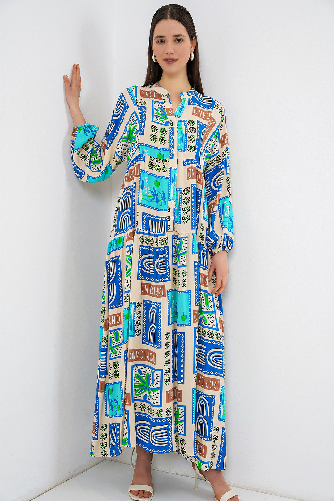 Bigdart Robe longue modifiée pour femme 2585 - Turquoise clair
