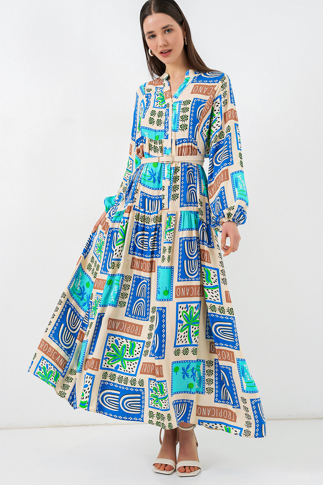 Bigdart Robe longue modifiée pour femme 2585 - Turquoise clair