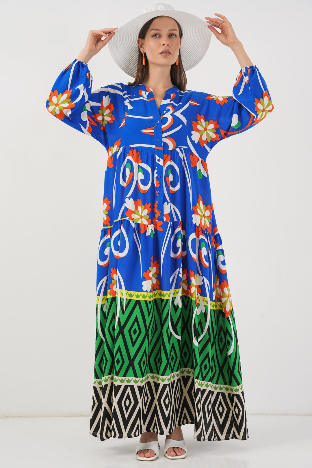 Bigdart Robe longue à motifs pour femme 2585 - Orange A.