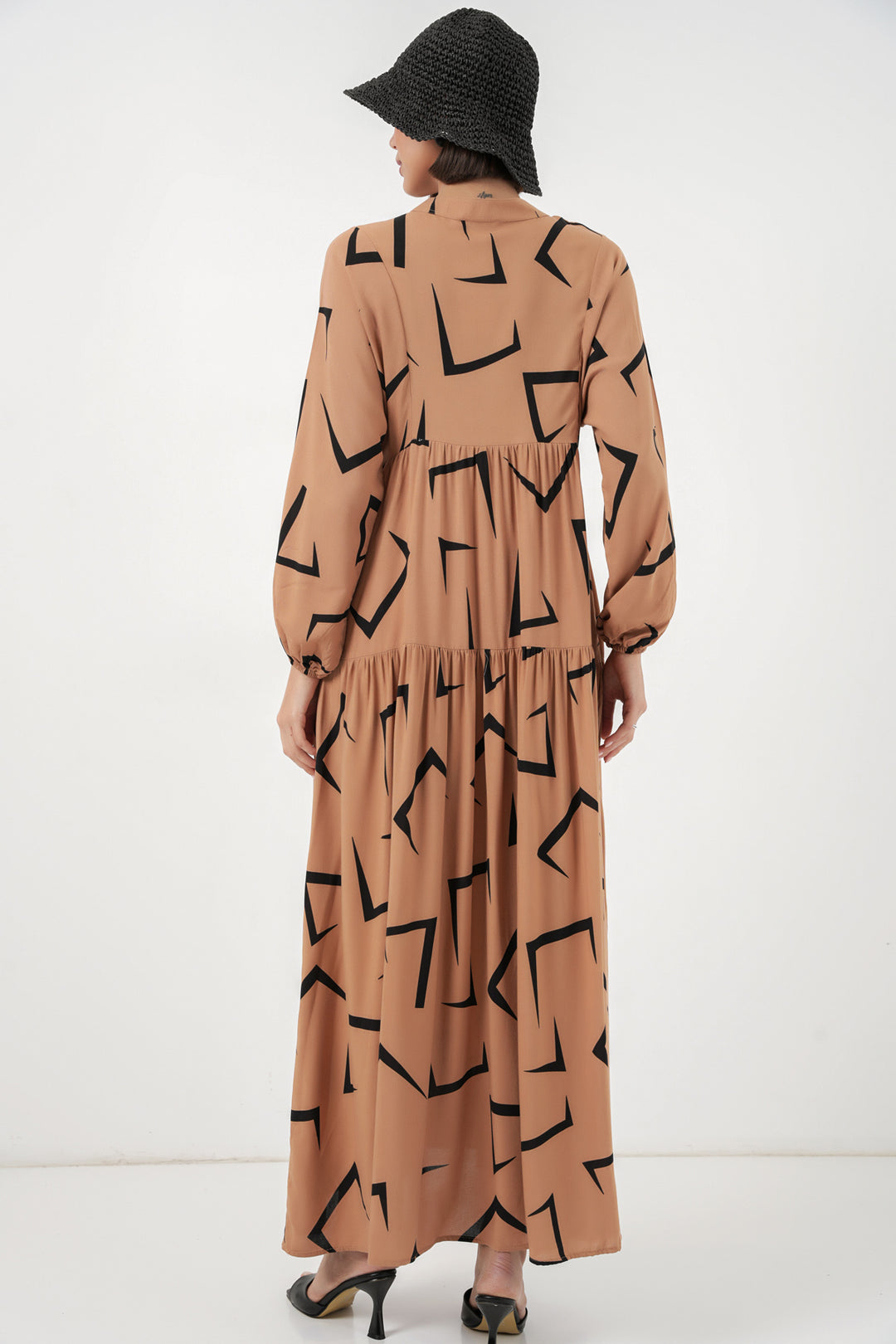 Bigdart Robe de hijab longue à motifs pour femmes 2585 - Beige
