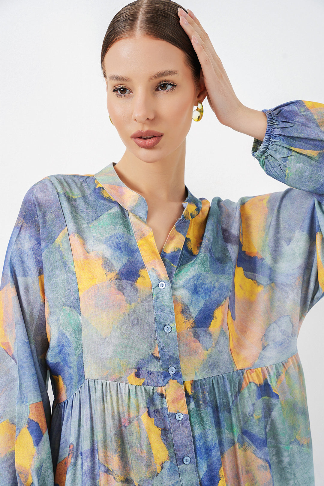 Bigdart Robe longue modélisée pour femme 2585 - açik Bleu