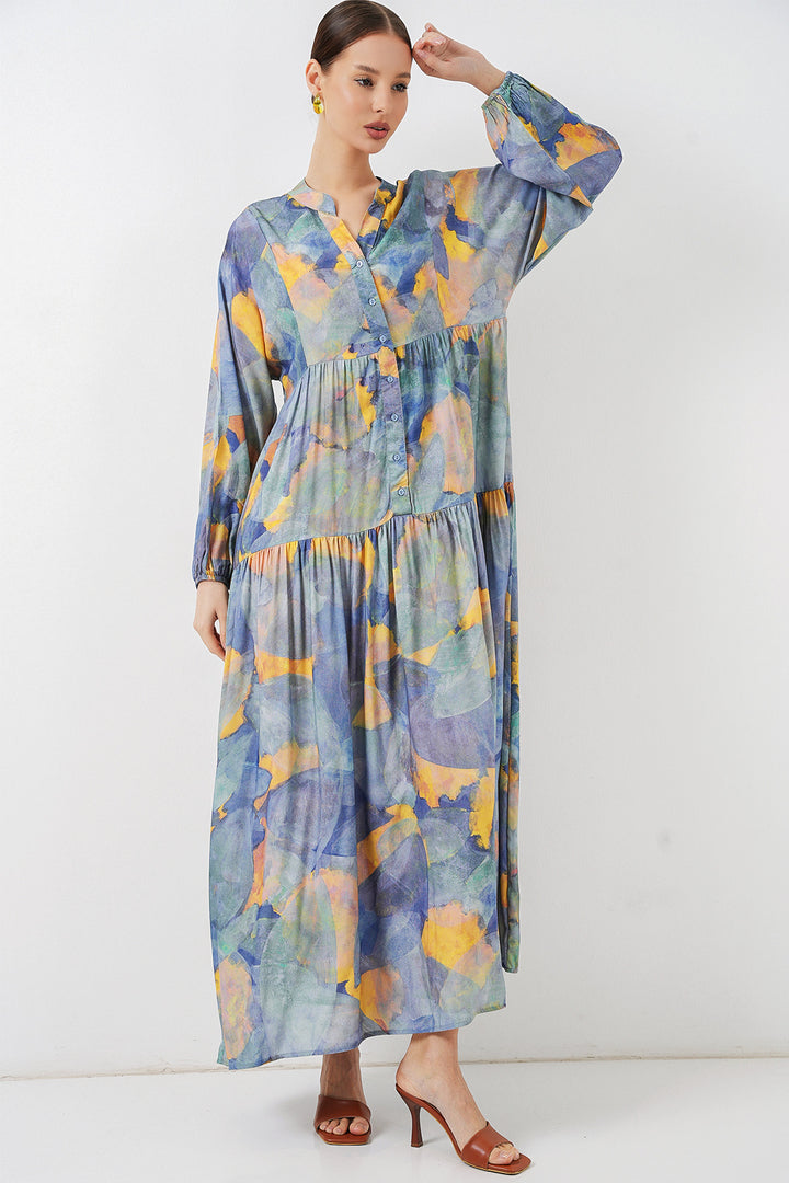 Bigdart Robe longue modélisée pour femme 2585 - açik Bleu