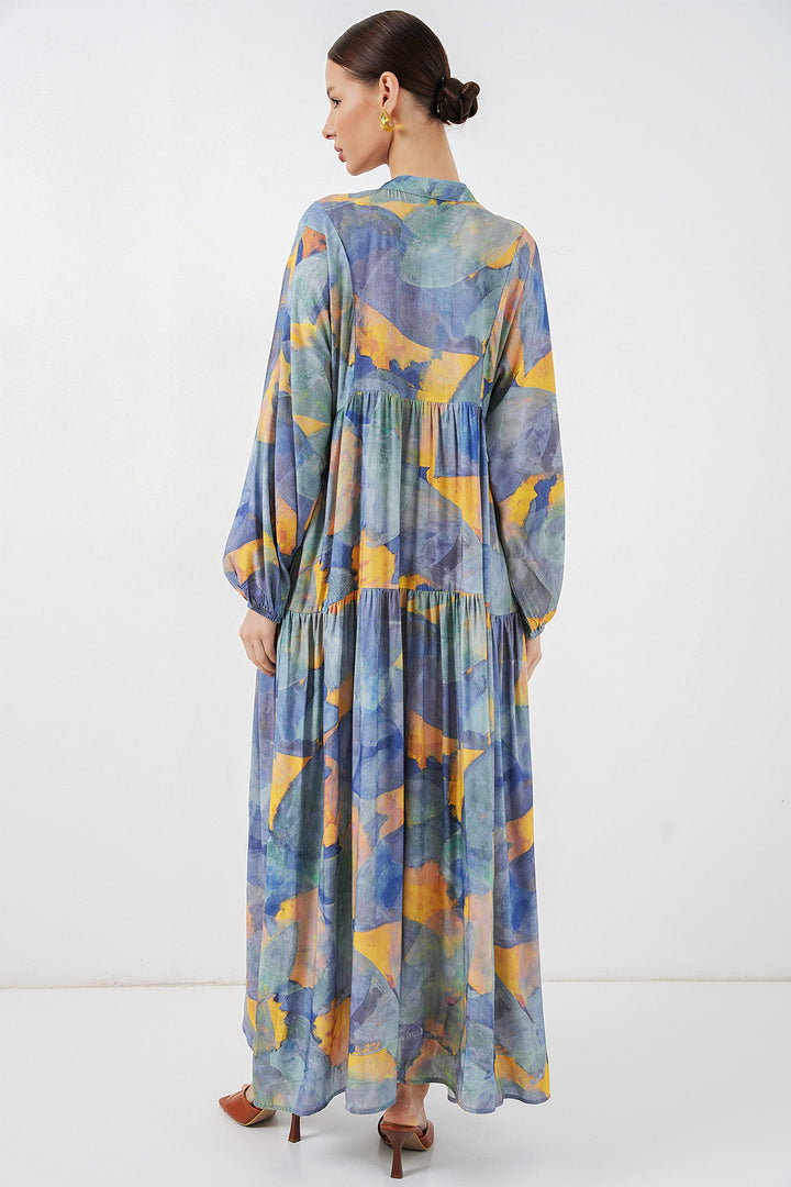 Bigdart Robe longue modélisée pour femme 2585 - açik Bleu