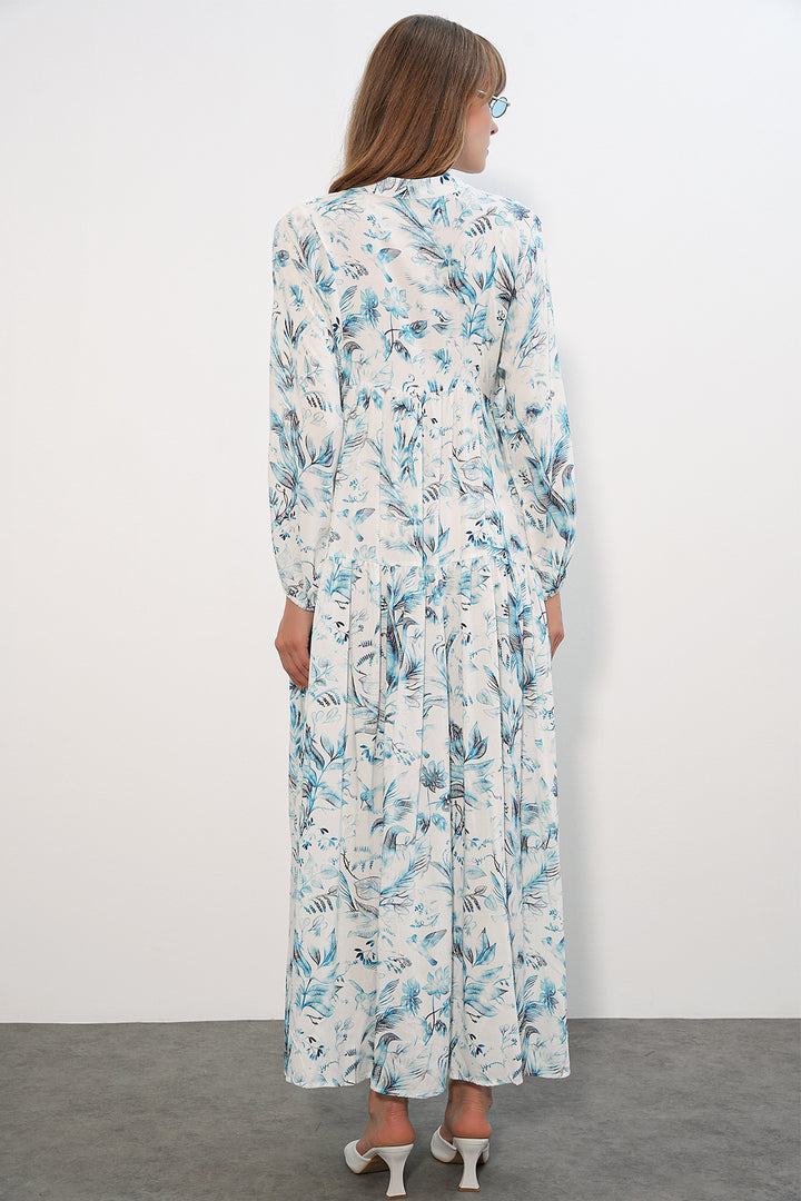 Bigdart Robe longue modeste à motifs pour femmes 2585 - B.Blanc