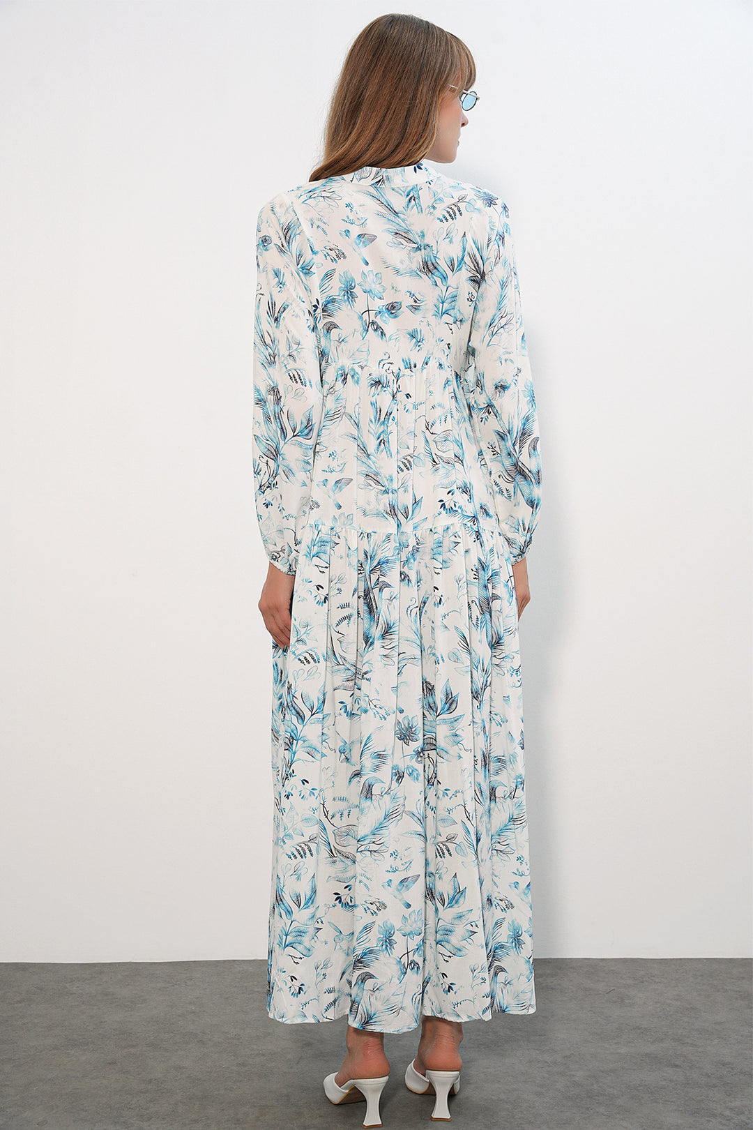 Bigdart Robe longue modeste à motifs pour femmes 2585 - B.Blanc