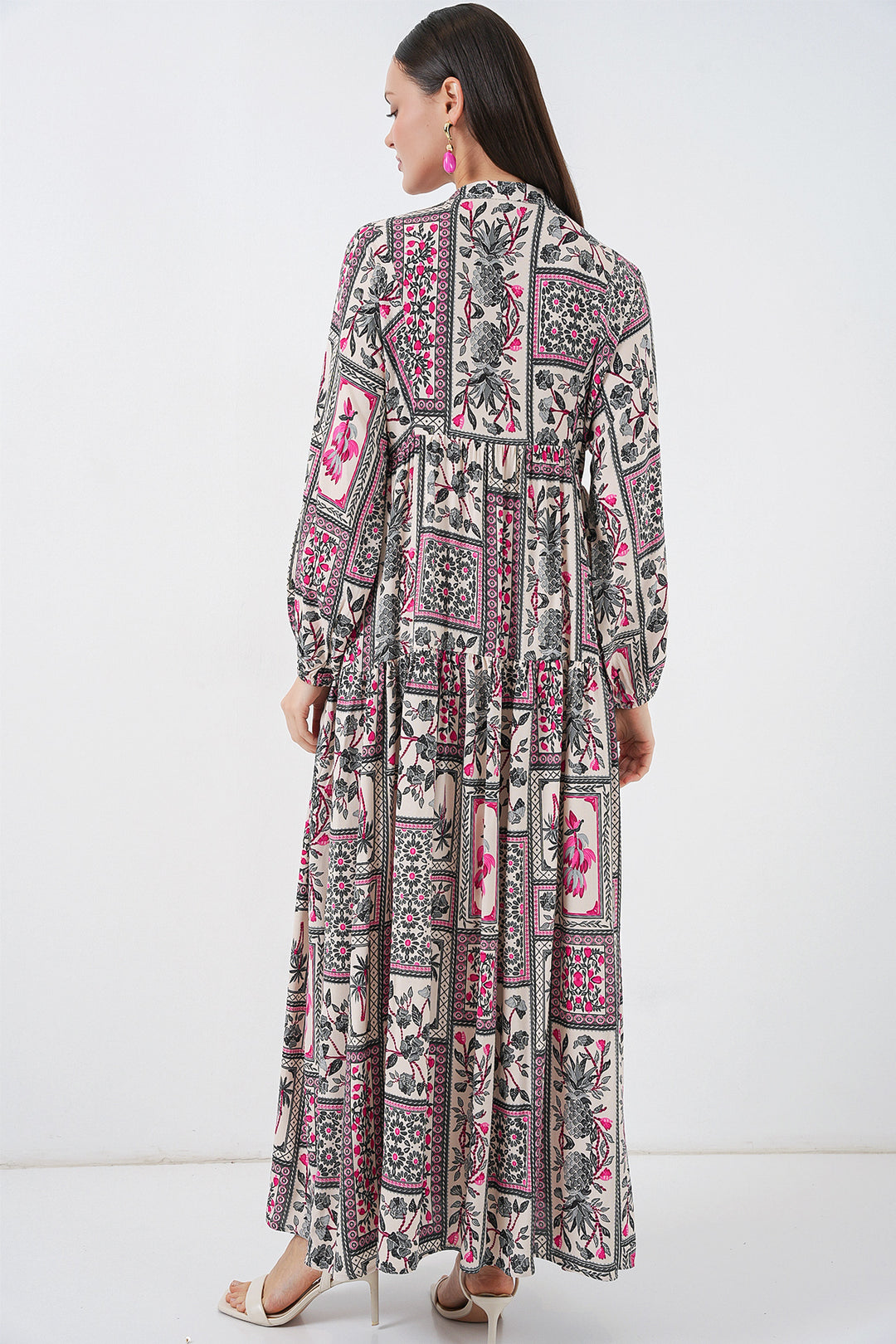 Bigdart Robe Longue Modeste à Motifs Femme 2585 - Fuchsia