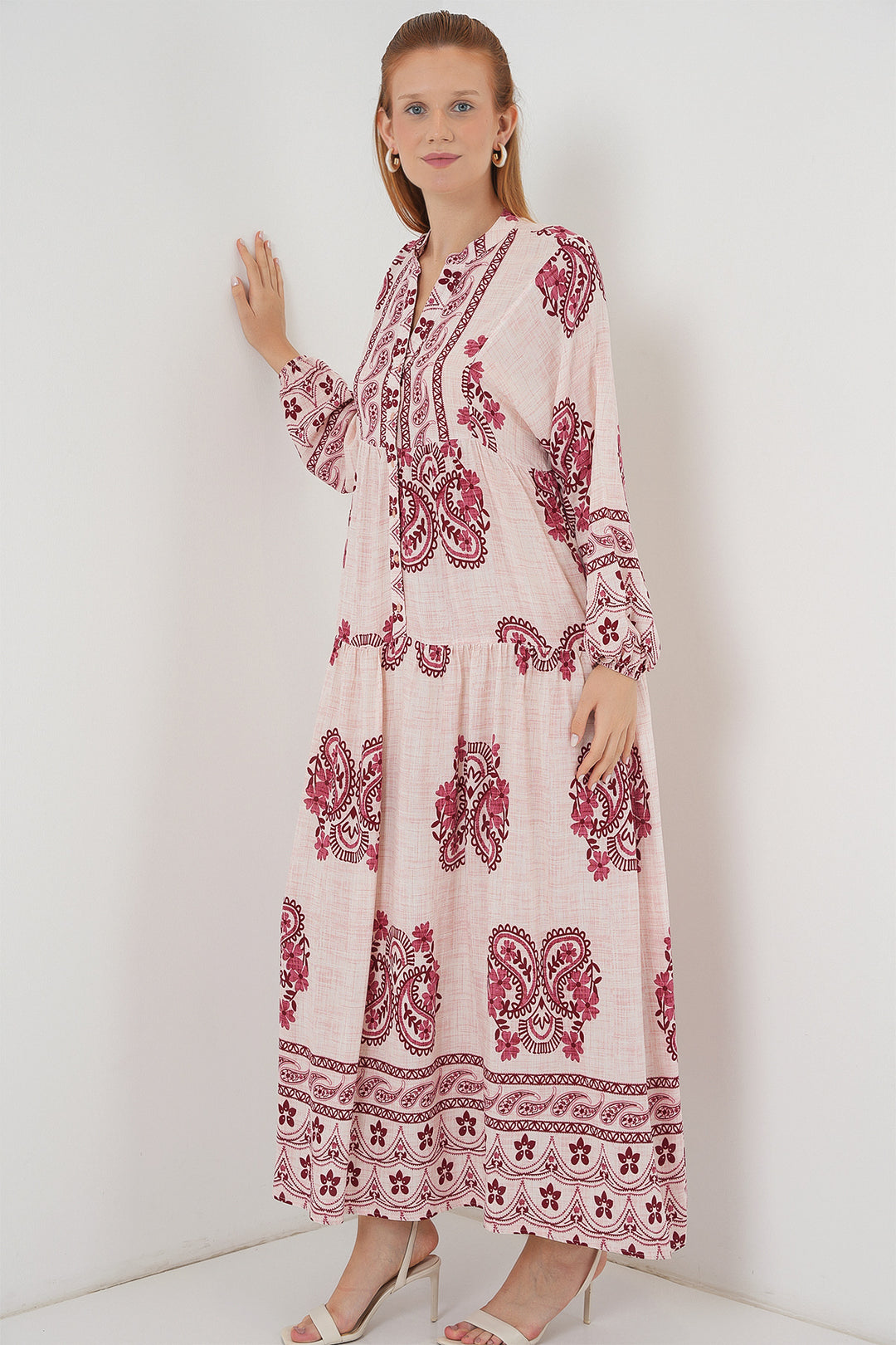 Bigdart Robe longue à motifs femme 2585 - b.Rouge