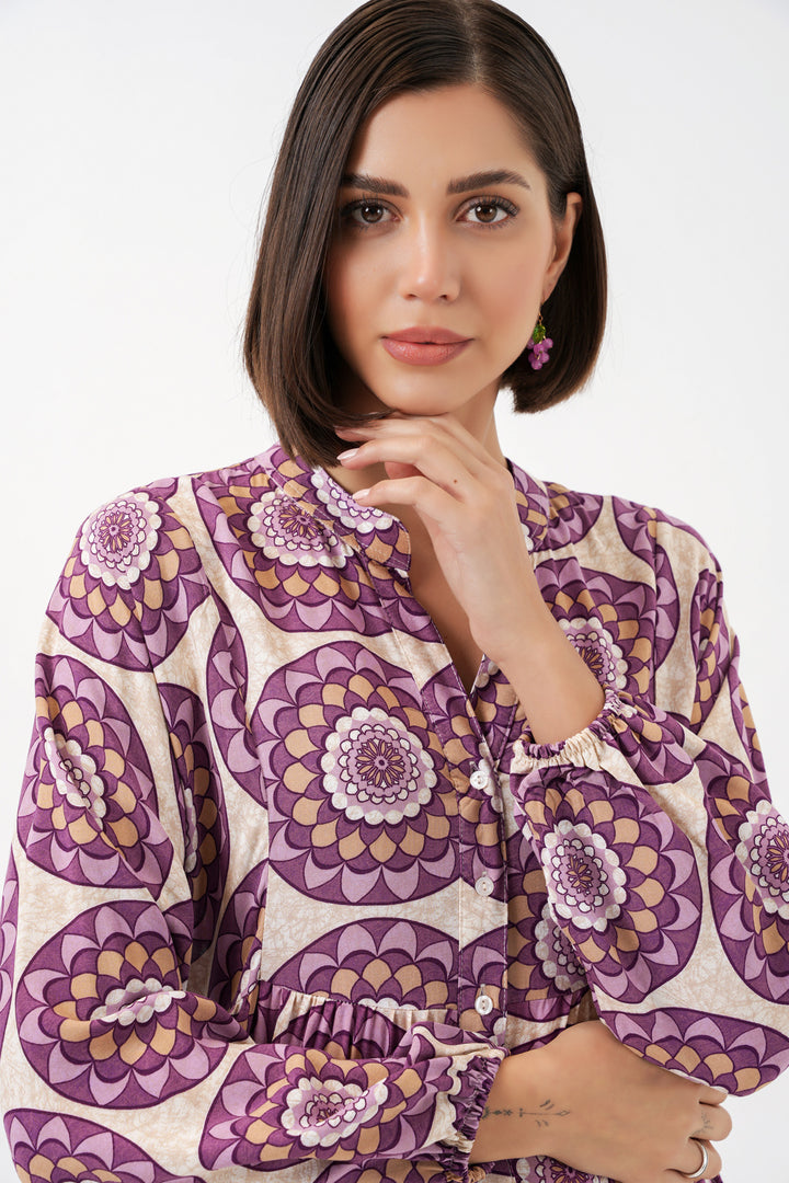 Bigdart Robe de hijab longue à motifs pour femmes 2585 - Violet