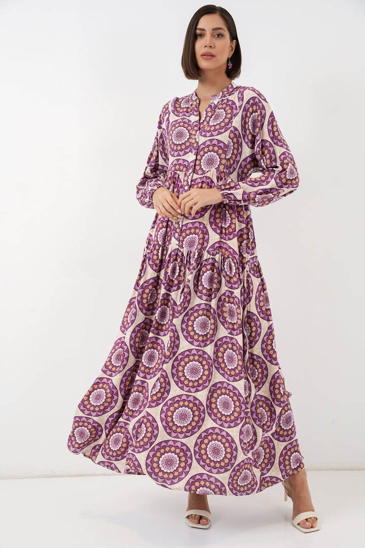 Bigdart Robe de hijab longue à motifs pour femmes 2585 - Violet