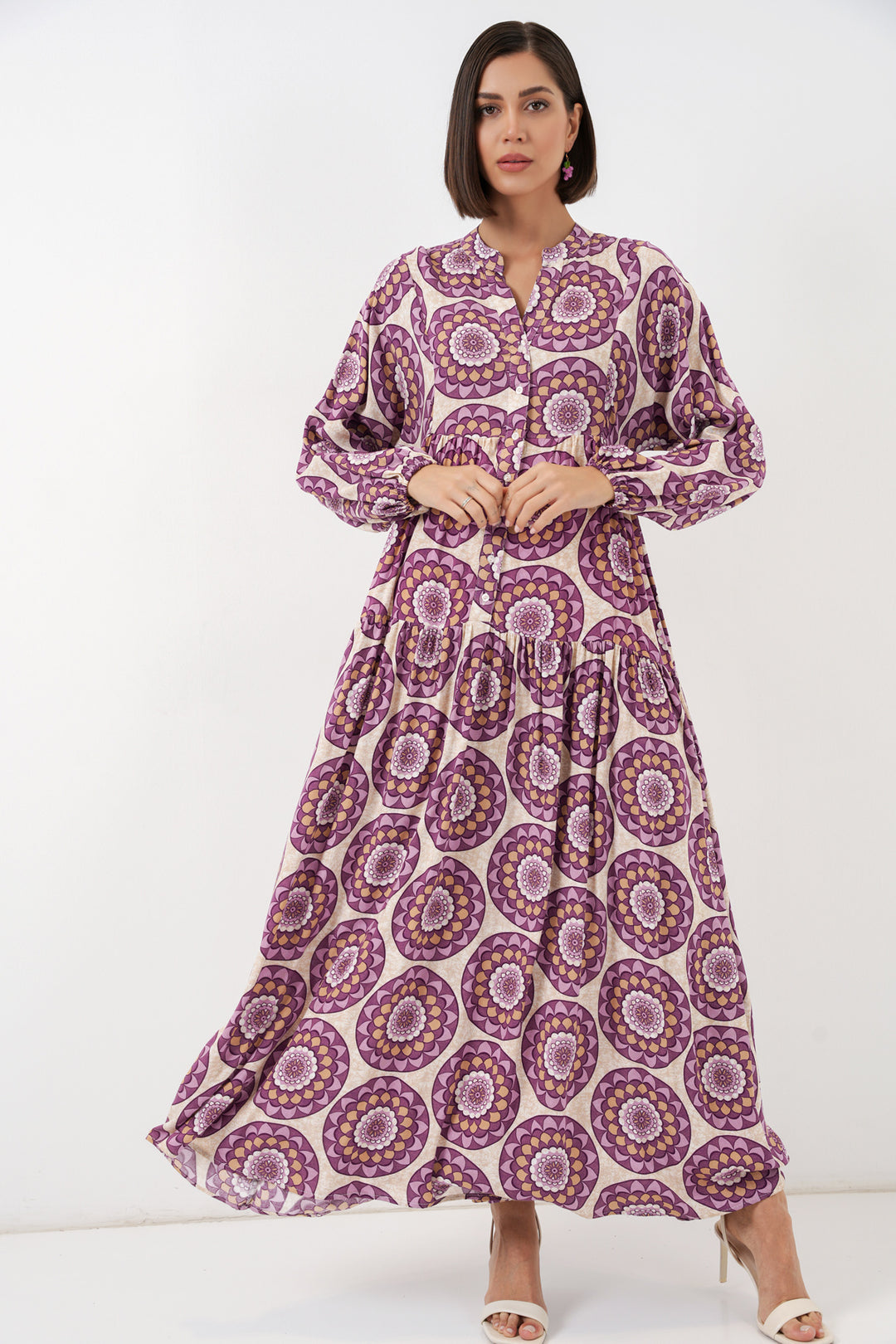 Bigdart Robe de hijab longue à motifs pour femmes 2585 - Violet