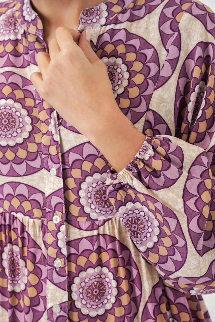 Bigdart Robe de hijab longue à motifs pour femmes 2585 - Violet