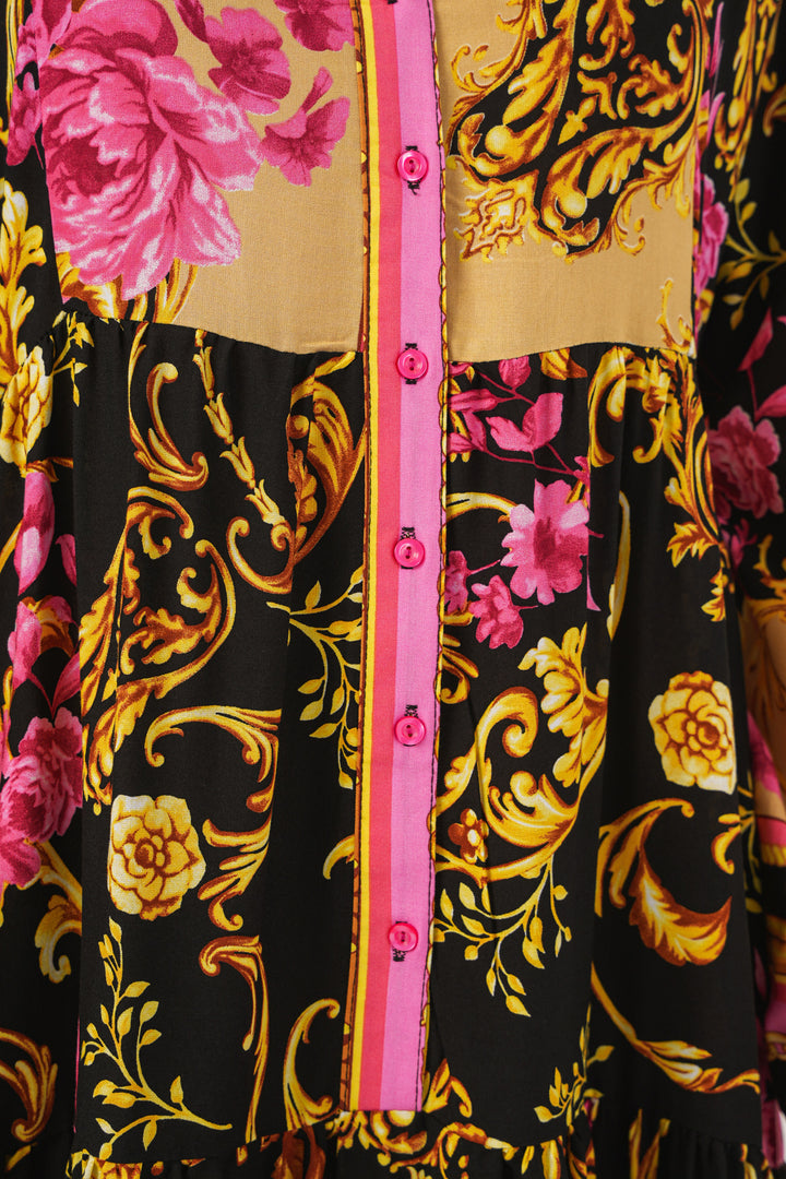 Bigdart Robe longue à motifs pour femme 2585 - Jaune B.