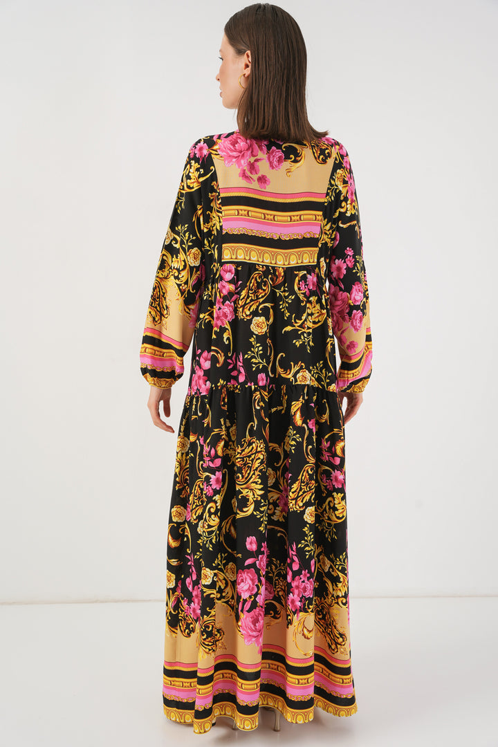 Bigdart Robe longue à motifs pour femme 2585 - Jaune B.