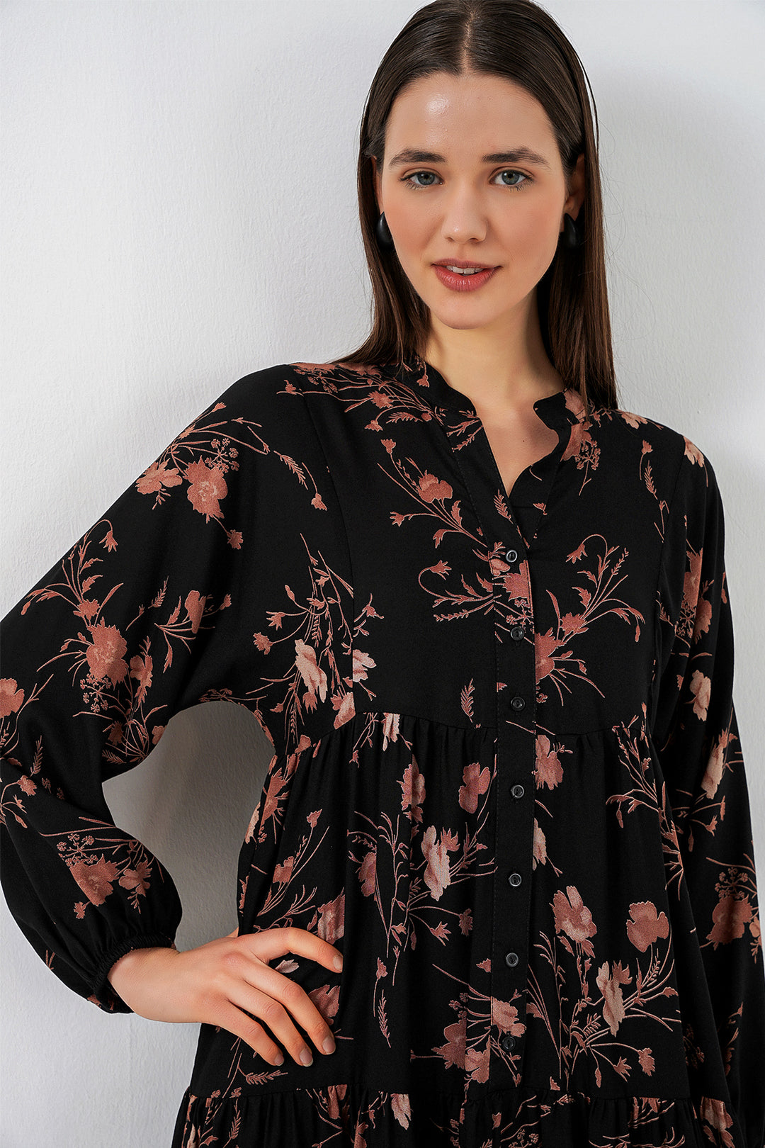 Bigdart Robe longue modifiée pour femme 2585 - Noir brillant
