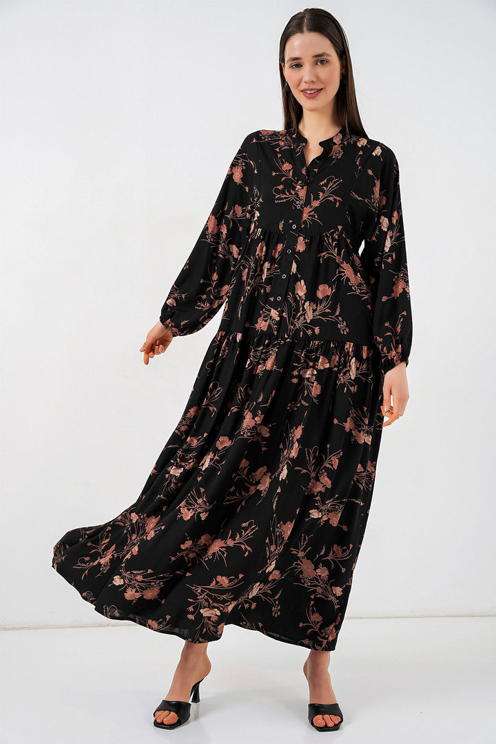 Bigdart Robe longue modifiée pour femme 2585 - Noir brillant