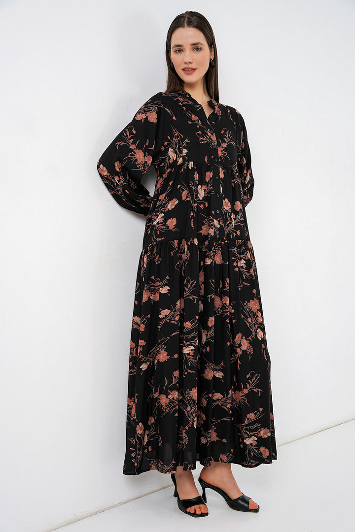 Bigdart Robe longue modifiée pour femme 2585 - Noir brillant