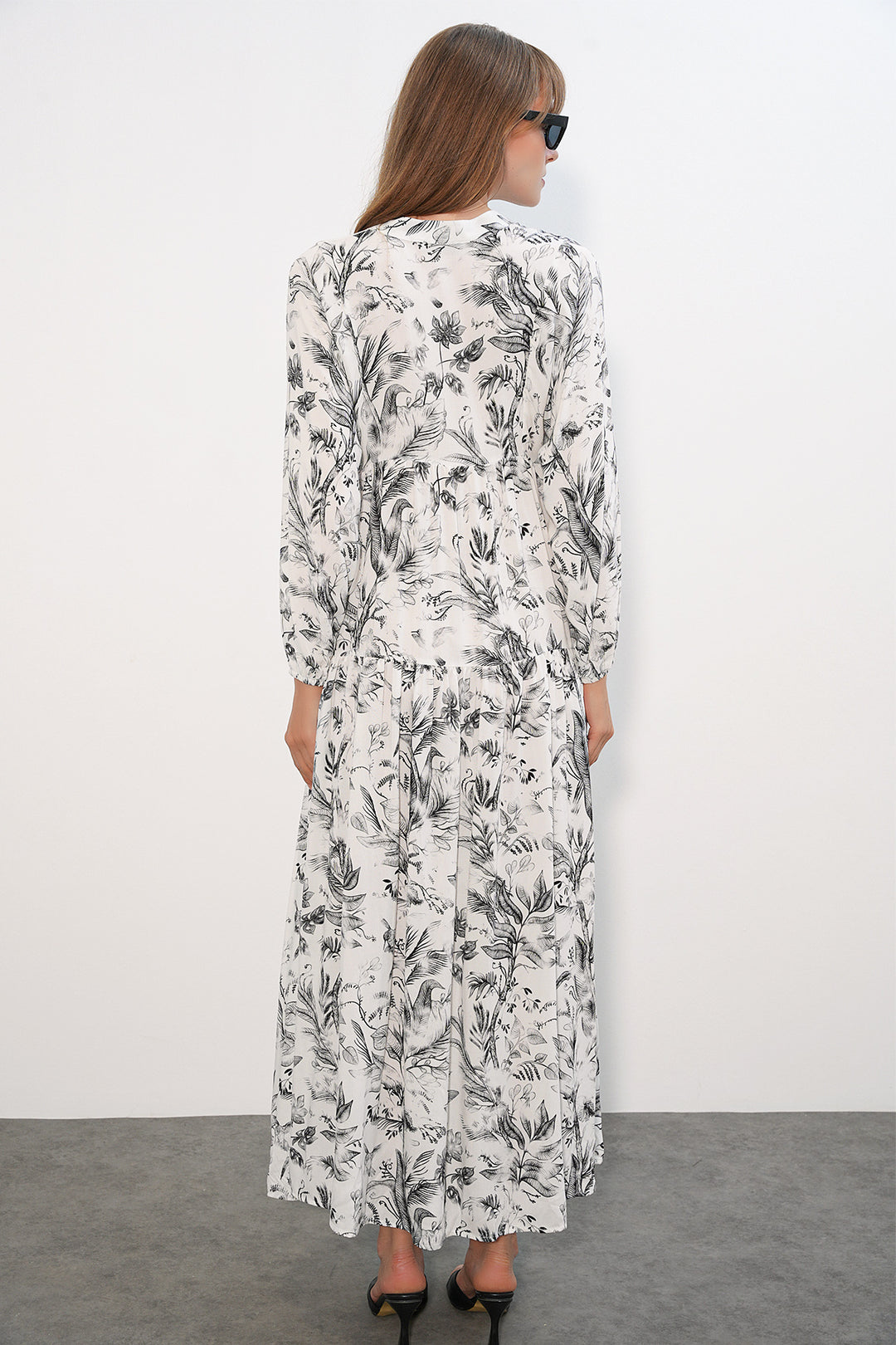 Bigdart Robe longue modeste à motifs pour femmes 2585 - Blanc