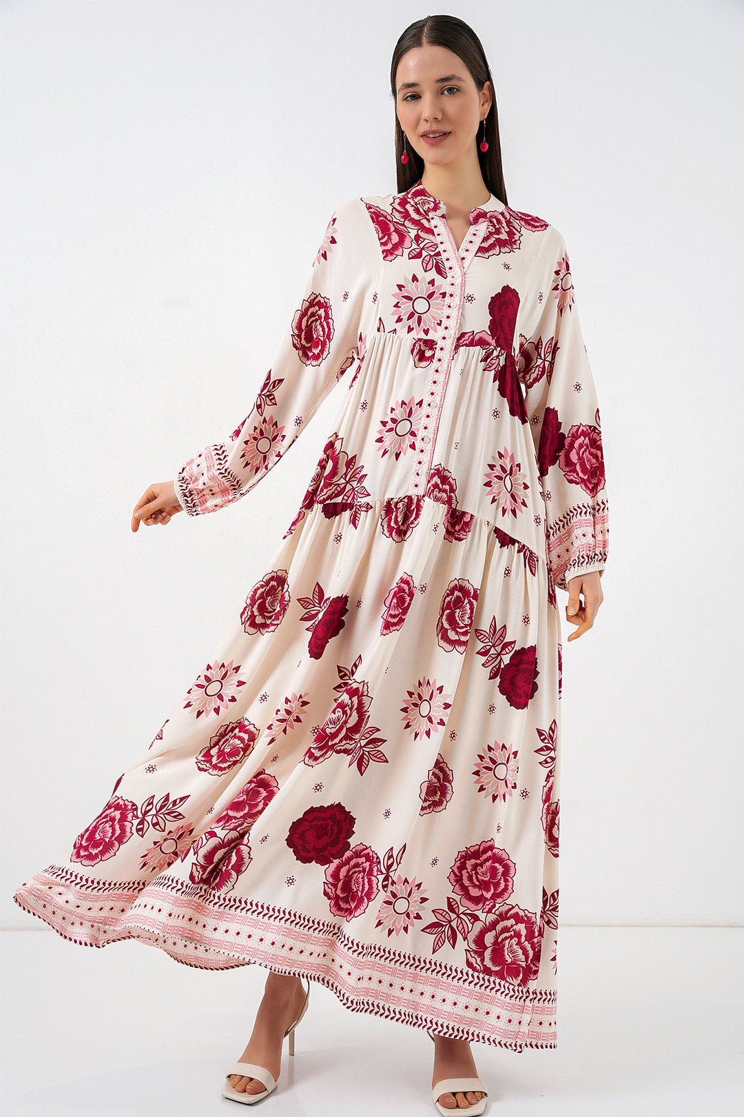 Bigdart Robe longue modifiée pour femme 2585 - Bordeaux 1
