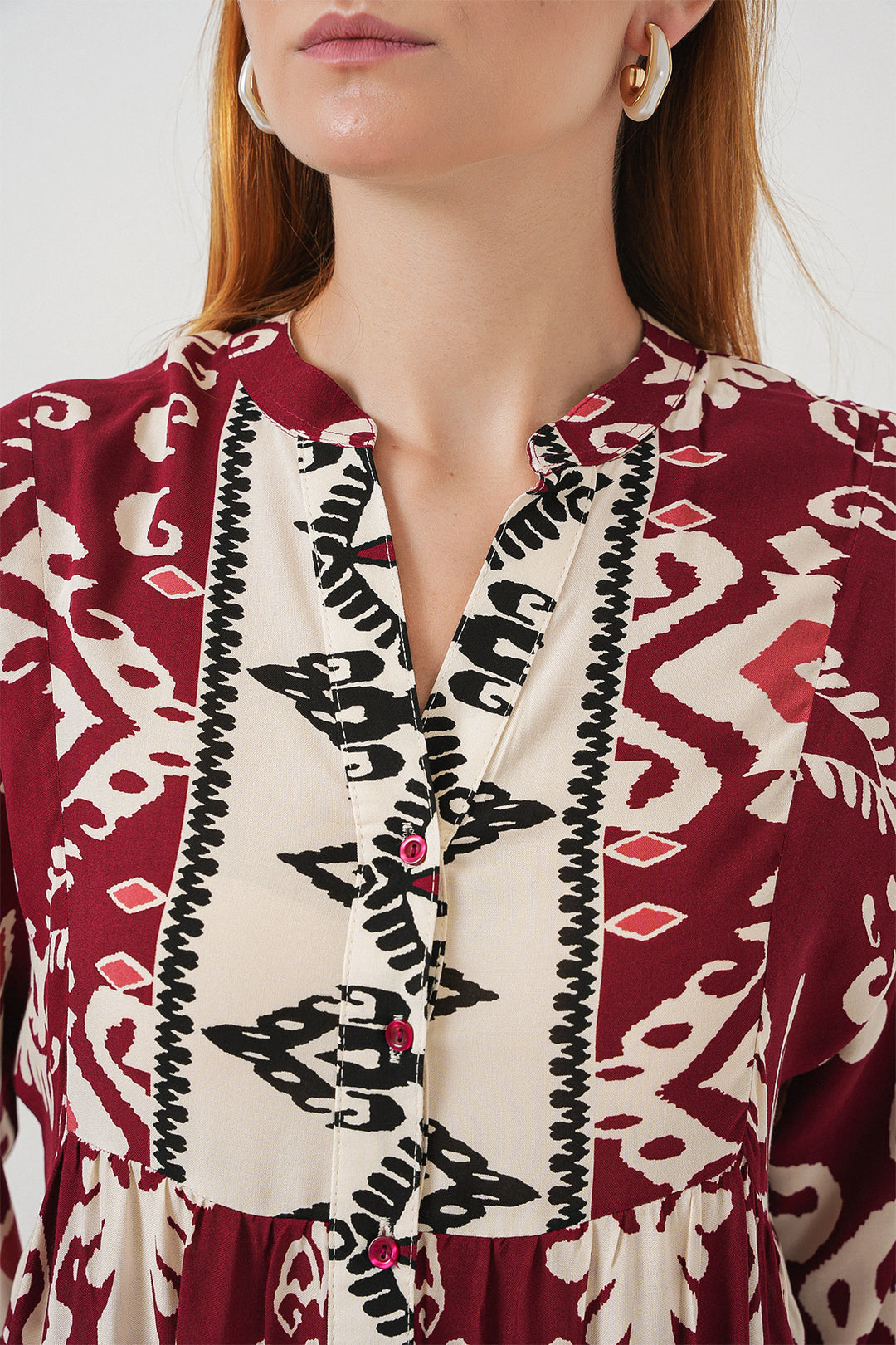 Bigdart Robe longue de hijab à motifs pour femme 2585 - Bordeaux