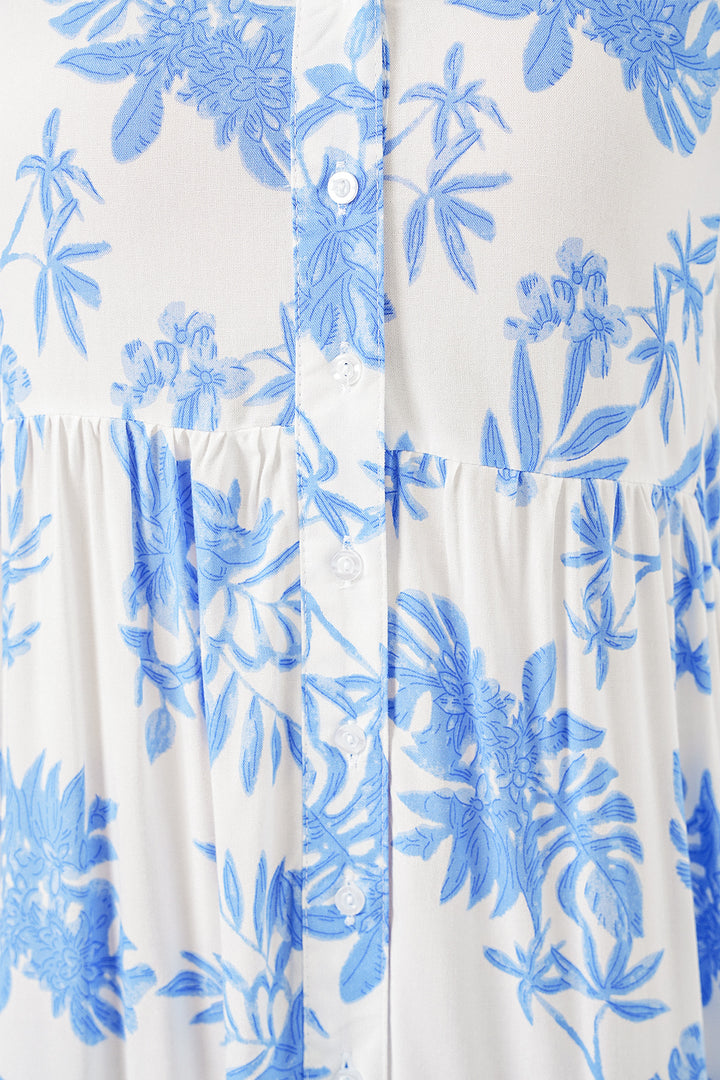 Bigdart Robe longue modeste à motifs pour femme 2585 - Bleu glacier