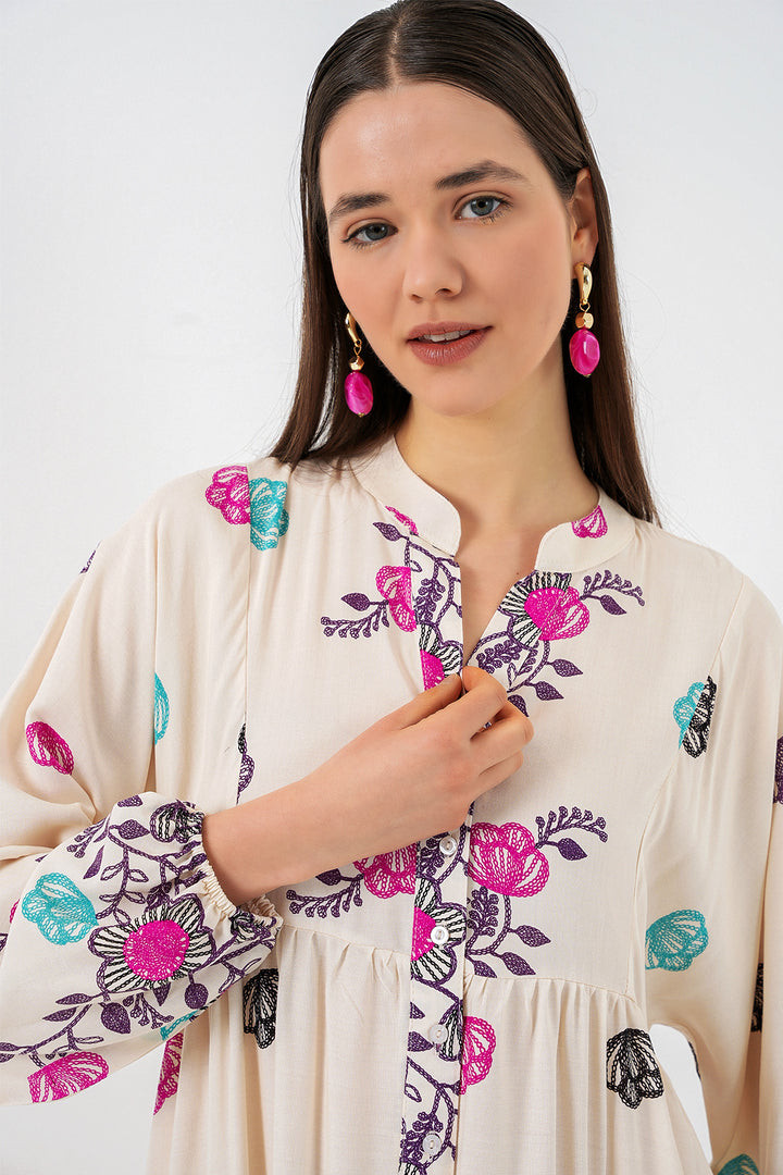 Bigdart Robe longue de hijab à motifs pour femme 2585 - Fuchsia