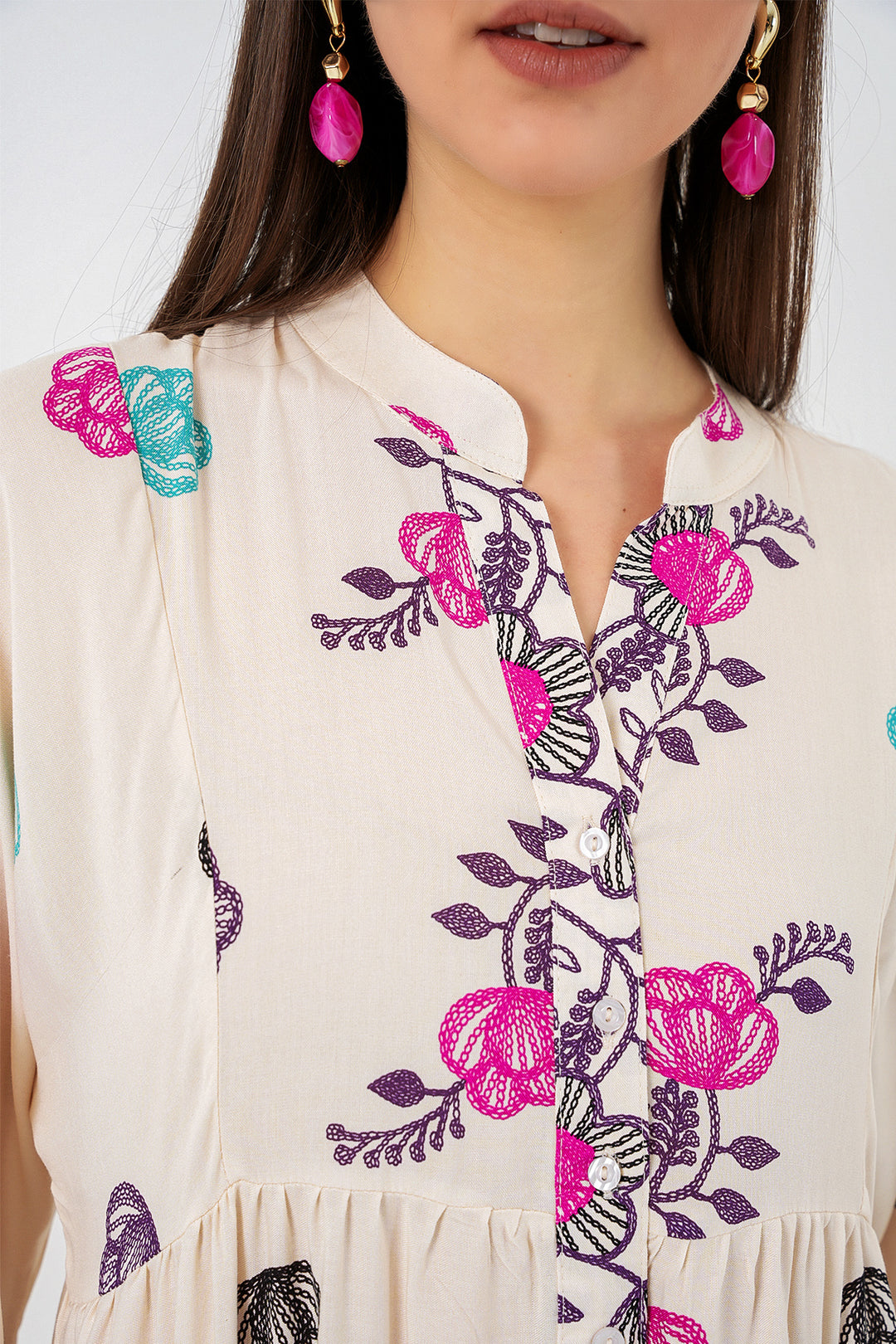 Bigdart Robe longue de hijab à motifs pour femme 2585 - Fuchsia