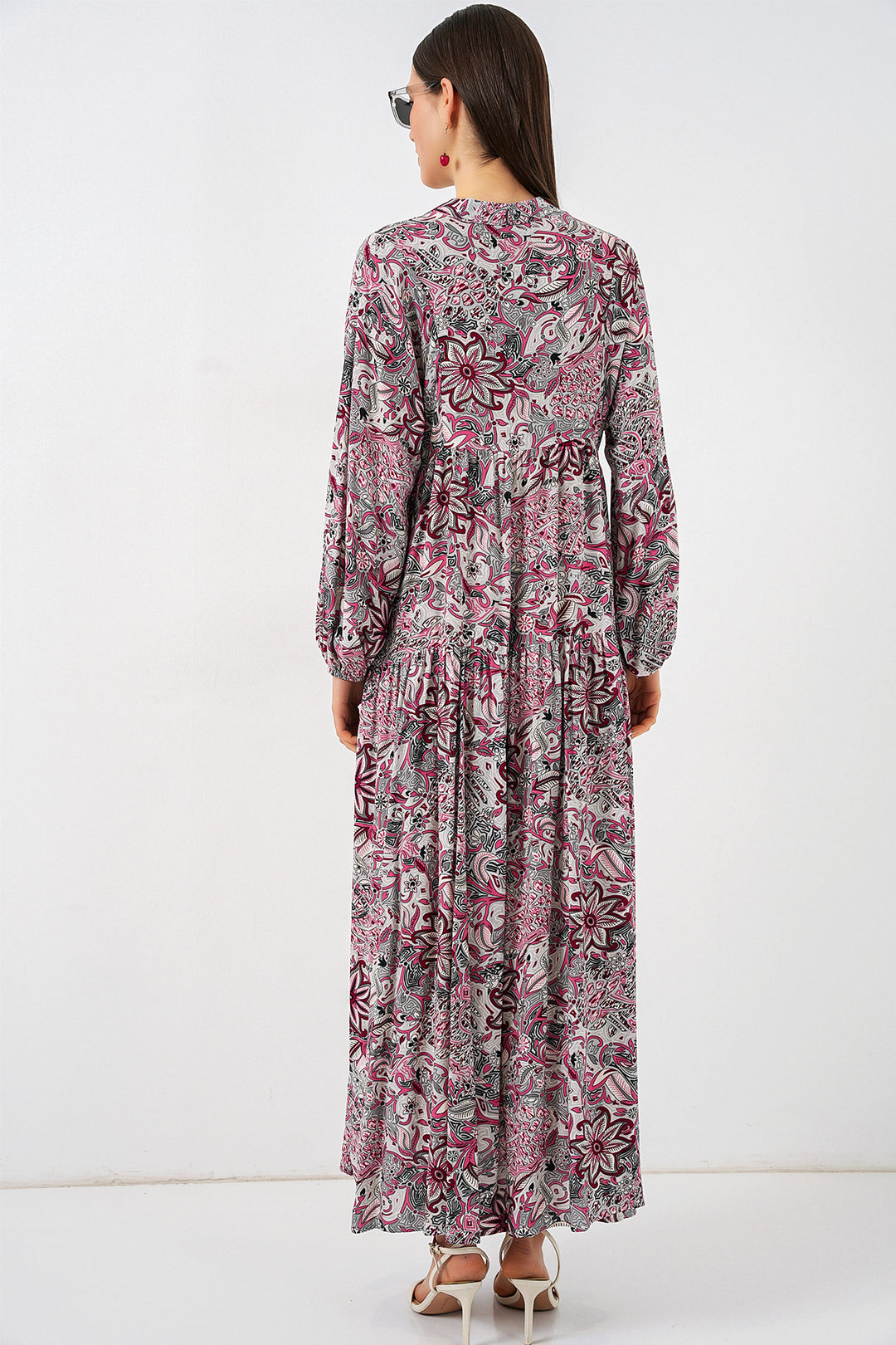 Bigdart Robe longue de hijab à motifs pour femme 2585 - Gris clair