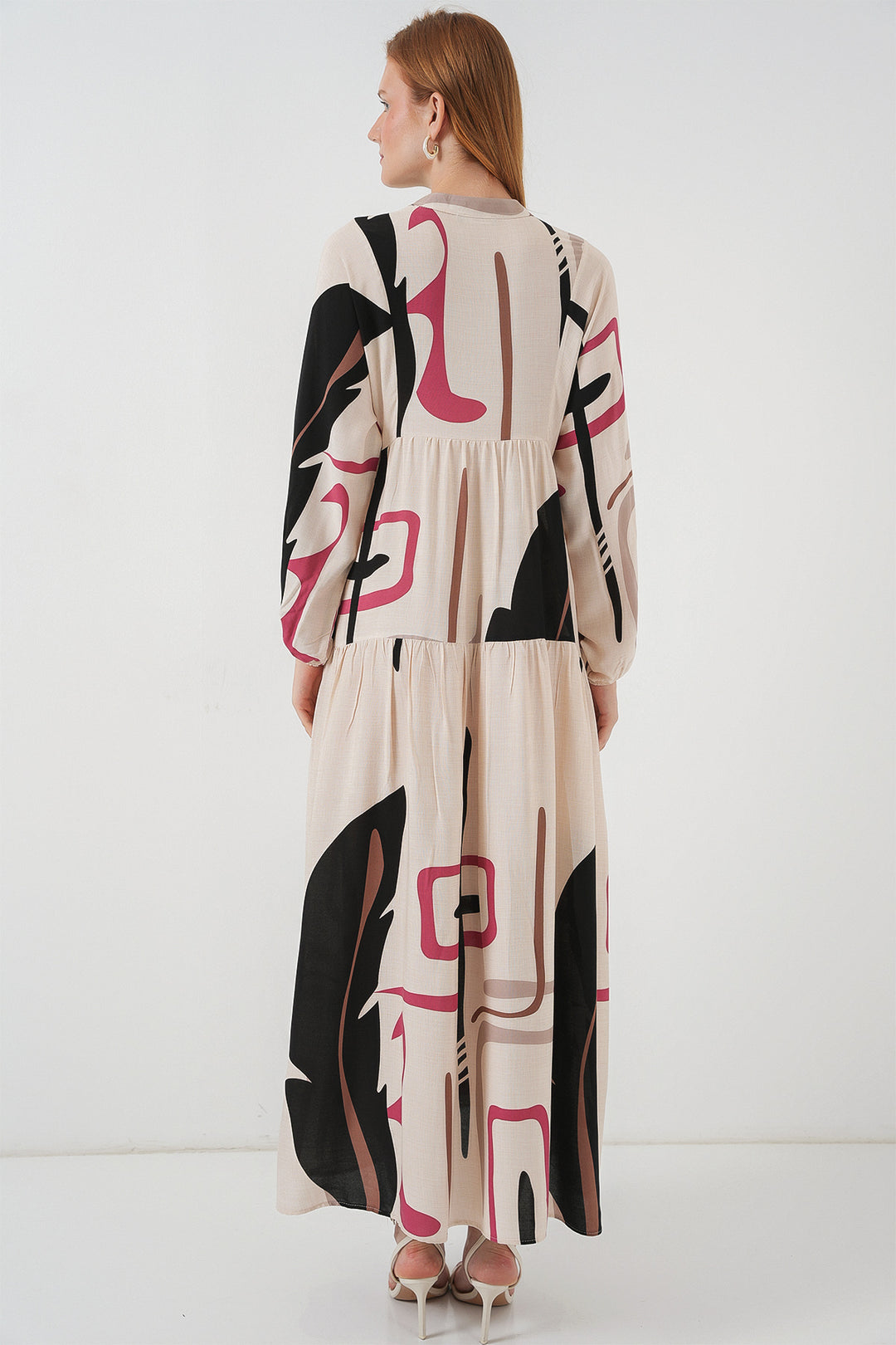 Bigdart Robe longue à motifs pour femmes 2585 - C.Crème