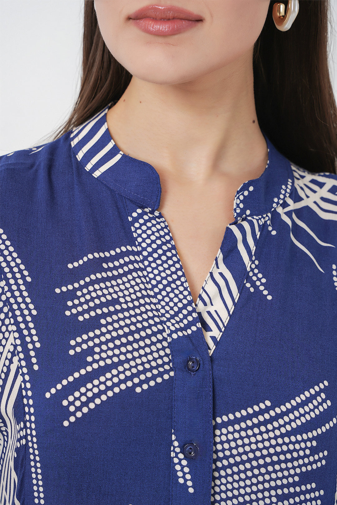 Bigdart Robe Longue Modeste à Motifs Femme 2585 - Bleu marine
