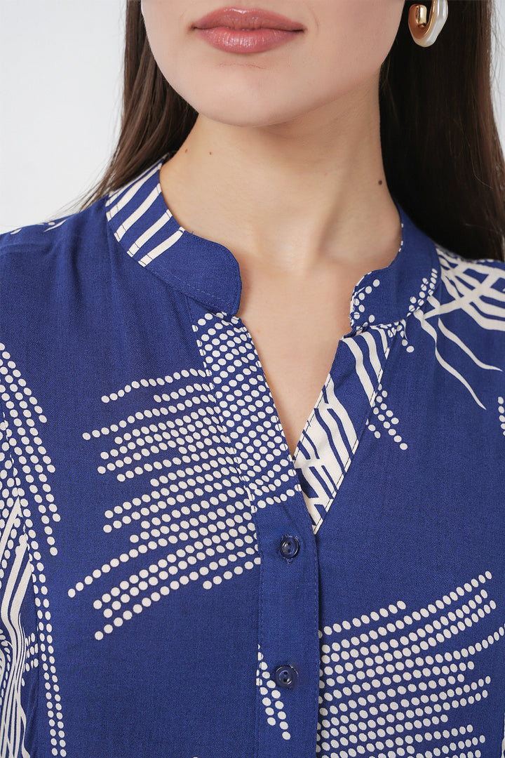 Bigdart Robe Longue Modeste à Motifs Femme 2585 - Bleu marine