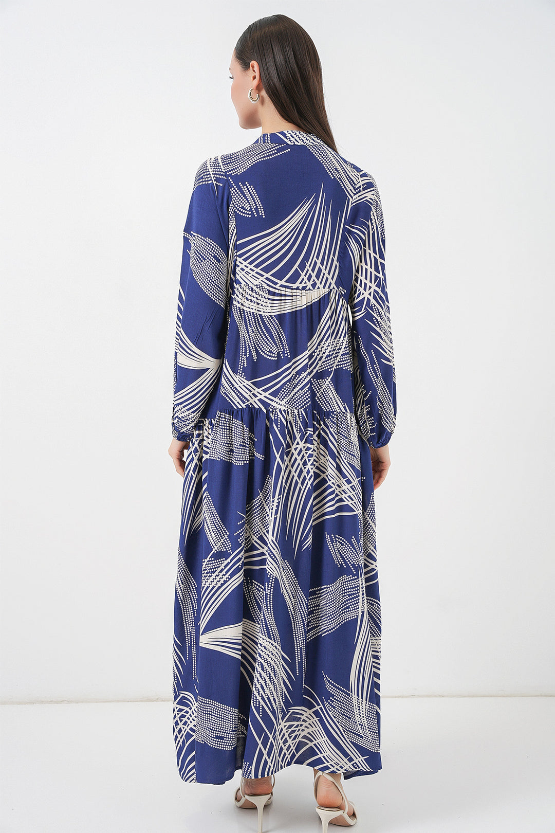 Bigdart Robe Longue Modeste à Motifs Femme 2585 - Bleu marine