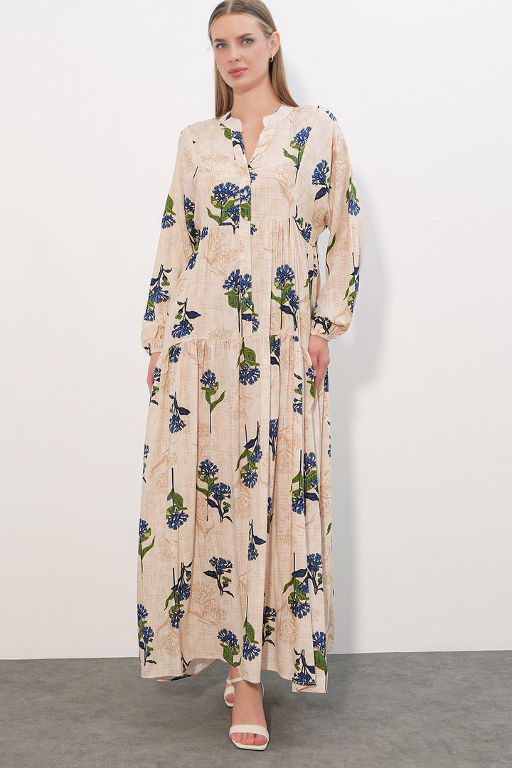 Bigdart Robe longue de hijab à motifs 2585 - c.Bleu