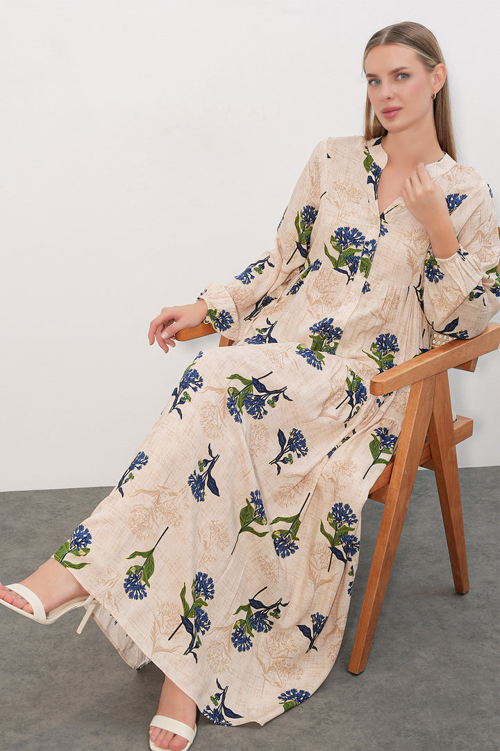 Bigdart Robe longue de hijab à motifs 2585 - c.Bleu